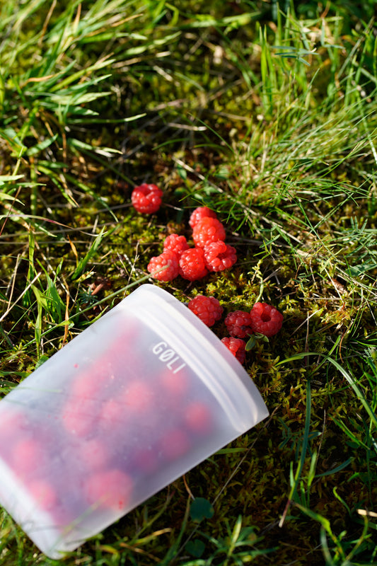 GØLI | Silikonposer til morsmelk, frukt og små porsjoner, 3-pk | 180 ml | Dus lilla